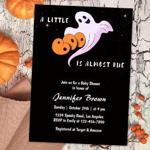 Invitation Baby shower d'Halloween Little Boo