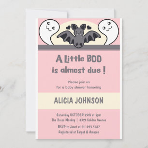 Invitation Baby shower d'Halloween Little Boo Cute