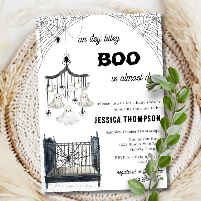 Invitation Baby shower d'Halloween Little Boo Itsy Bitsy Spid (Créateur téléchargé)