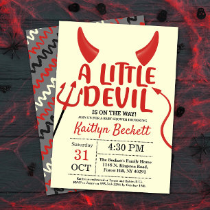 Invitation Baby shower d'Halloween Little Devil