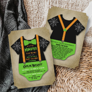 Invitation Baby shower d'Halloween "Little Monster" moderne
