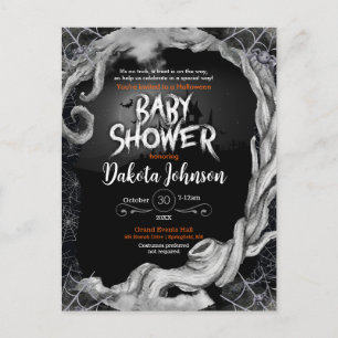 Invitation Baby shower d'Halloween noir