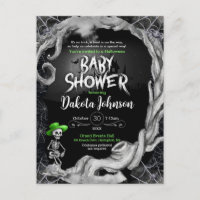 Invitation Baby shower d'Halloween noir