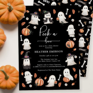 Invitation Baby shower d'Halloween noir