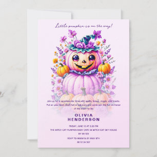Invitation Baby shower d'Halloween petit Citrouille