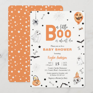 Invitation Baby shower d'Halloween Petite Boo orange invitati