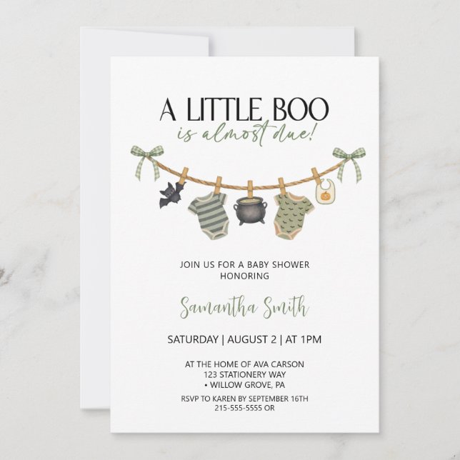 Invitation Baby shower d'Halloween pour bébé (Devant)