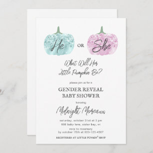 Invitation Baby shower d'Halloween pour un petit Citrouille