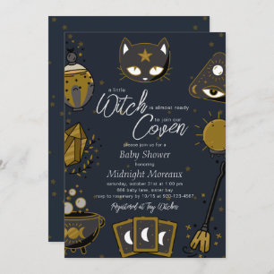 Invitation Baby shower d'Halloween sorcière