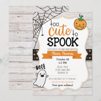 Invitation Baby shower d'Halloween trop cupide pou