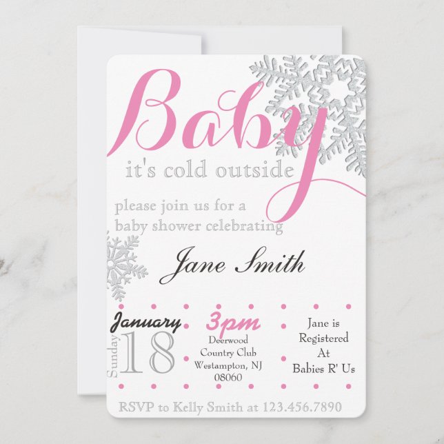 Invitation Baby shower d'hiver (Devant)