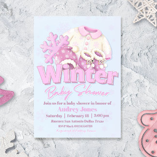 Invitation Baby Shower d'Hiver