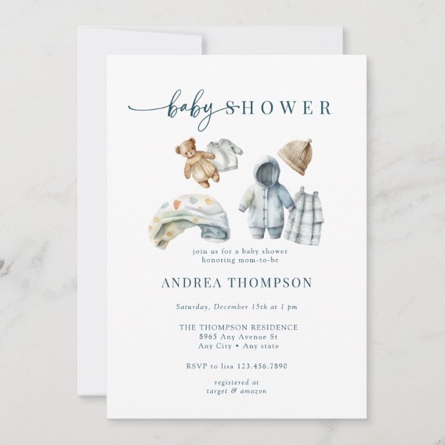 Invitation Baby shower d'hiver (Devant)