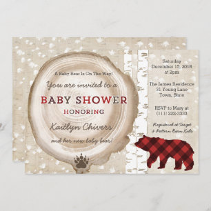 Invitation Baby shower d'hiver à bouleau d'argent planté pour