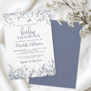 Invitation Baby-Shower d'hiver botanique