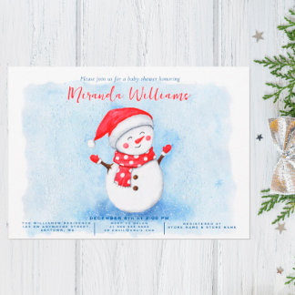 Invitation Baby shower d'hiver de Little Snowman