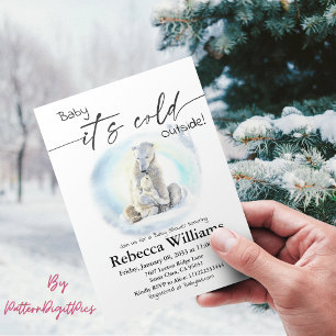 Invitation Baby shower d'hiver de l'ours polaire Il fait froi