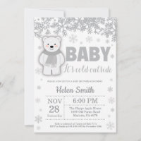 Baby shower d'hiver de l'ours polaire Snowflake In