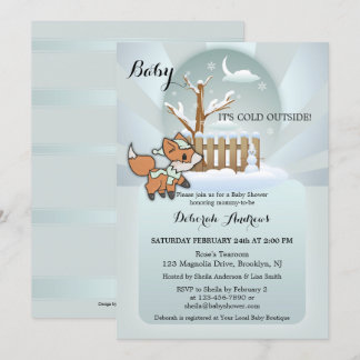 Invitation Baby shower d'hiver de neige sur le ren