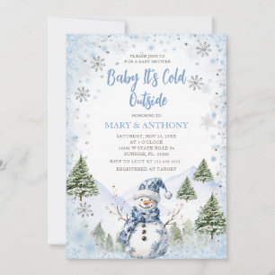 Invitation Baby shower d'hiver des chutes de neige