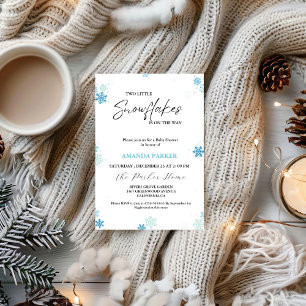 Invitation Baby shower d'hiver du Baby shower Twin Snowflake