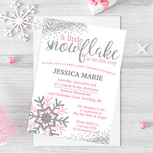 Invitation Baby shower d'hiver - Flocon de neige r
