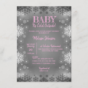 Invitation BABY SHOWER D'HIVER Il fait froid à l'extérieur de