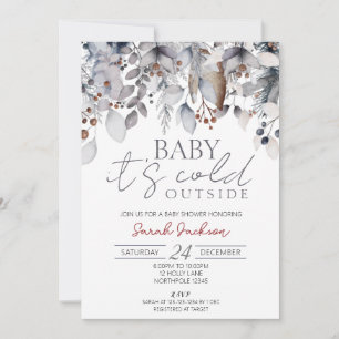 Invitation Baby shower d'hiver, il fait froid deho