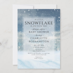 Invitation Baby shower d'hiver Little Snowflake