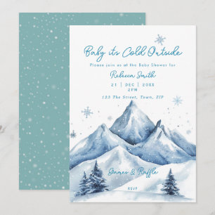 Invitation baby shower d'hiver montagne