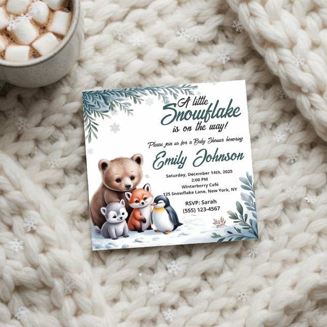 Invitation Baby shower d'hiver neutre pour les femmes Invitat (Créateur téléchargé)