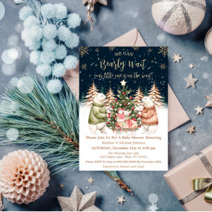 Invitation Baby shower d'hiver Ours polaire Snowflake