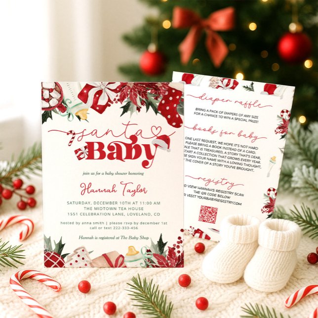 Invitation Baby shower d'hiver père Noël Baby Christmas (Créateur téléchargé)