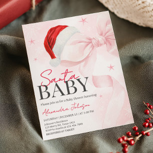 Invitation Baby shower d'hiver Pink Bow