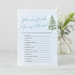 Invitation Baby Shower d'hiver : Qui peut terminer la phrase