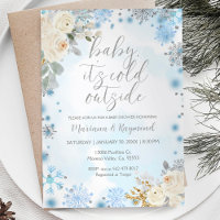 Invitation Baby shower d'hiver Silver Genre Neutre
