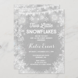Invitation Baby shower d'hiver Twin White