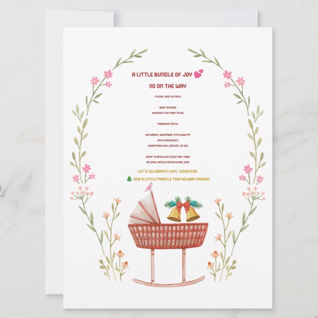 Invitation Baby shower d'hiver - Un petit paquet (Devant)