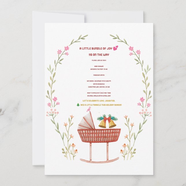 Invitation Baby shower d'hiver - Un petit paquet (Devant)