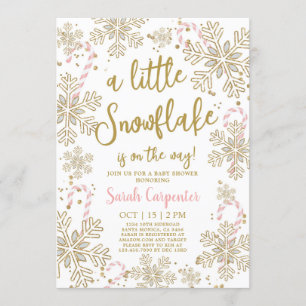 Invitation Baby shower d'hiver une petite fleur de neige
