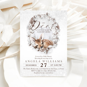 Invitation Baby shower d'hiver Woodland Oh Deer