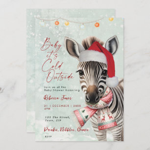 invitation baby shower d'hiver zèbre
