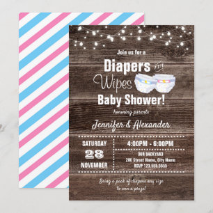Invitation Baby shower Diapeurs et linges
