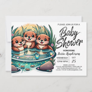 Invitation Baby shower Digital Otter Joy