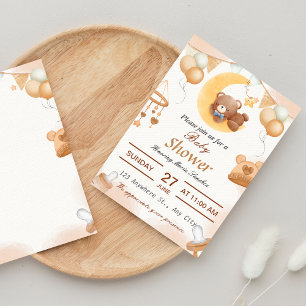 Invitation Baby shower d'illustration Brown
