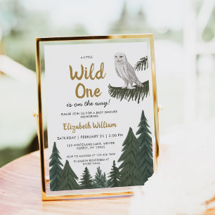 Invitation Baby shower d'illustration de la Chouette neigeuse