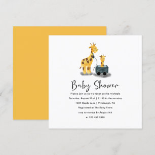 Invitation Baby shower d'illustration de la Giraffe mignonne 