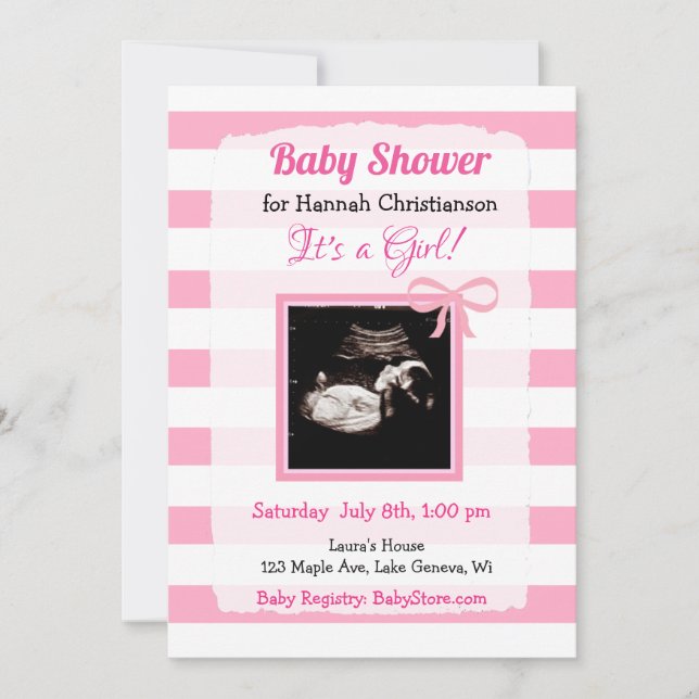 Invitation Baby shower d'images Ultrasound personnalisées (Devant)