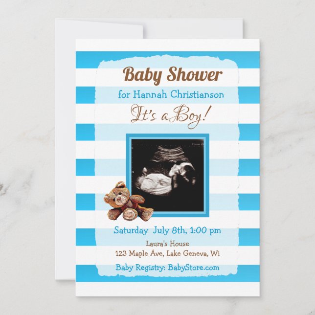 Invitation Baby shower d'images Ultrasound personnalisées (Devant)
