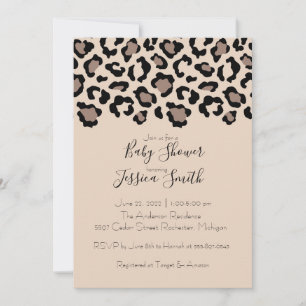 Invitation Baby shower d'impression Cheetah